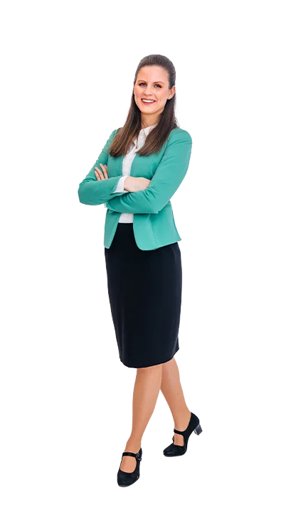 Katharina Posch, PhD in business attire